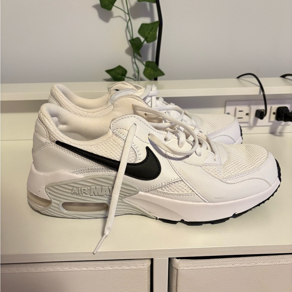 Nike Air Max White Sneakers with Black Swoosh